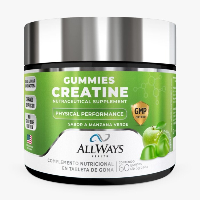 Allways Creatina Gummies 60 Gomas x5GR Manzana